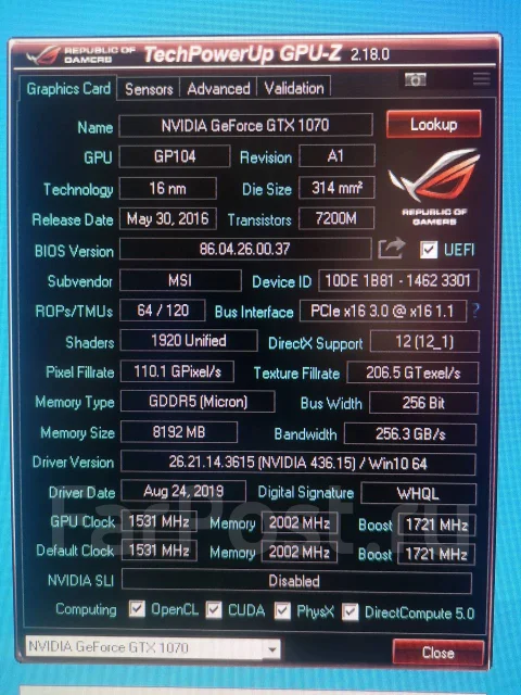 GeForce GTX 1070 ����
