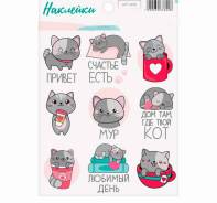 Наклейки бумажные "Котик" во Владивостоке Наклейки.