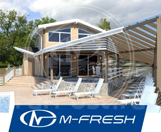 M-fresh Parus (Готовый проект бани с бассейном и жилыми комнатами ...