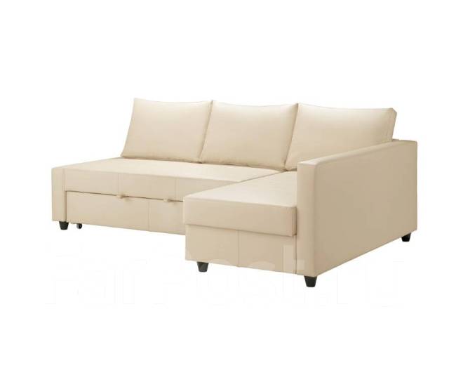 Фрихетэн Угловой диван-кровать, бежевый/черный под кожу ИКЕА, новый. Цена:29 999₽ во Владивостоке