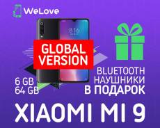 Xiaomi Mi9 6Gb+64Gb Black Global Version в "WeLove" + BT Наушники в Уссурийске Xiaomi Mi9. Новый, 64 Гб, Черный, 3G, 4G LTE, Dual-SIM, NFC