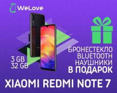 Xiaomi Redmi Note 7 3Gb+32Gb Black "WeLove" + Bluetooth наушники в Уссурийске Xiaomi Redmi Note 7. Новый, 32 Гб, Черный, 3G, 4G LTE, Dual-SIM