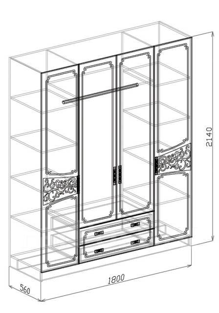 Шкаф 4х створчатый фиеста схема