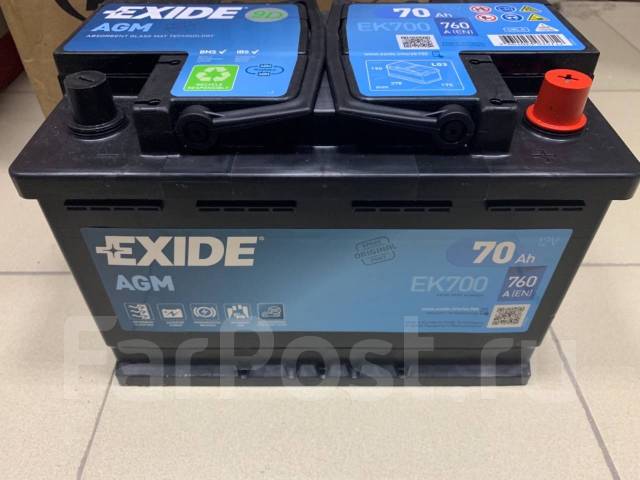 Аккумулятор Exide EK700 Start&Stop AGM 12V 70Ah 760A 278х175х190