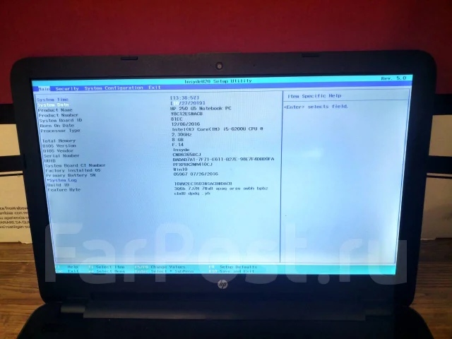 HP 250 G5. 15.6", ��� 8 ��, WiFi: 1, Bluetooth: 1, ����������� �� 4��. ����