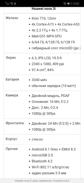 Huawei Nova 3i. �/�, ������, 3G, 4G LTE, Dual-SIM, ���������� ����