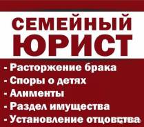 Семейные споры! Развод. Раздел имущества. Алименты. во Владивостоке Семейные споры! Развод. Раздел имущества. Алименты.