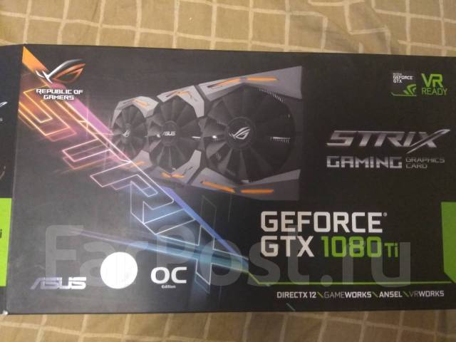 Видеокарта Asus GeForce GTX 1080 Ti Strix OC, PCI-E 3.0, 11ГБ GDDR5X, б ...