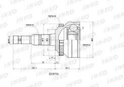 ���� ������� 33/25 ABS 29 �������� ������ ����� ��� OPEL Vectra B, OPEL Astra G, OPEL Zafira A inko 321075a 321075A ����