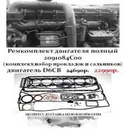 Ремкомплект двигателя полный 2091084C00(набор прокладок D6CB) в Санкт-Петербурге Комплект прокладок двигателя. Kia Granbird Hyundai Universe Hyundai HD D6CC, D6CC38, D6CC3H, D6CC42. Под заказ