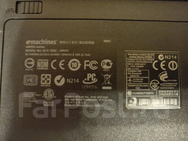 eMachines 350. 10.1", 1,7����, ��� 1024 ��, ���� 250���, WiFi: 1, Bluetooth: 1, ����������� �� 3��. ����