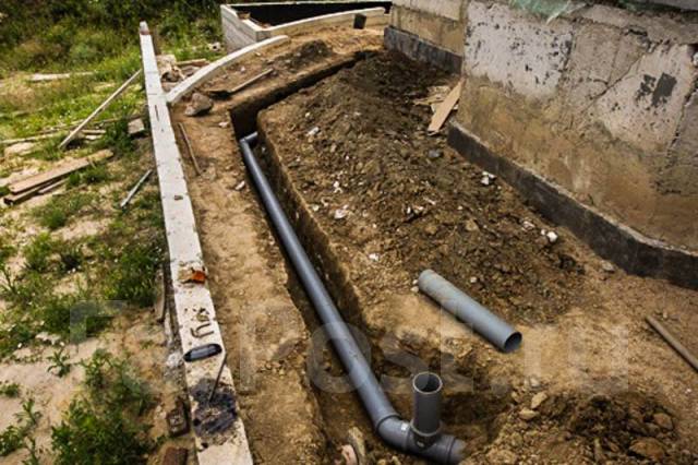 Монтаж систем канализации, водопровода, дренажа. Монтаж колодцев ВК во ...