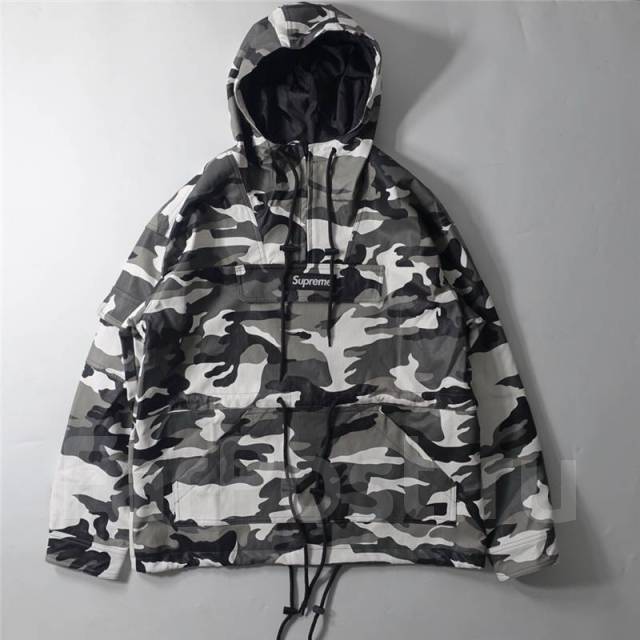 Куртка Supreme Leather Anorak Snow Camo, 52, 54, 56, 58, демисезон