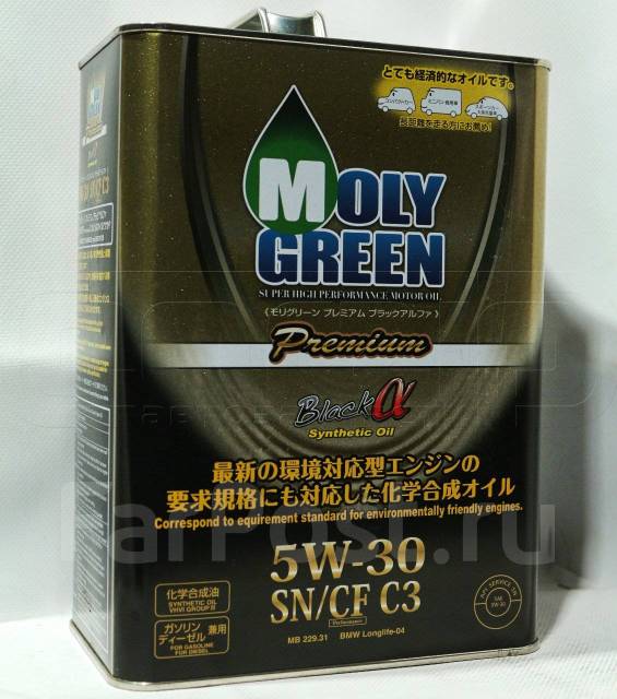 Масло Molygreen Premium Black alfa SN/CF C3 5W-30 4 литра ...