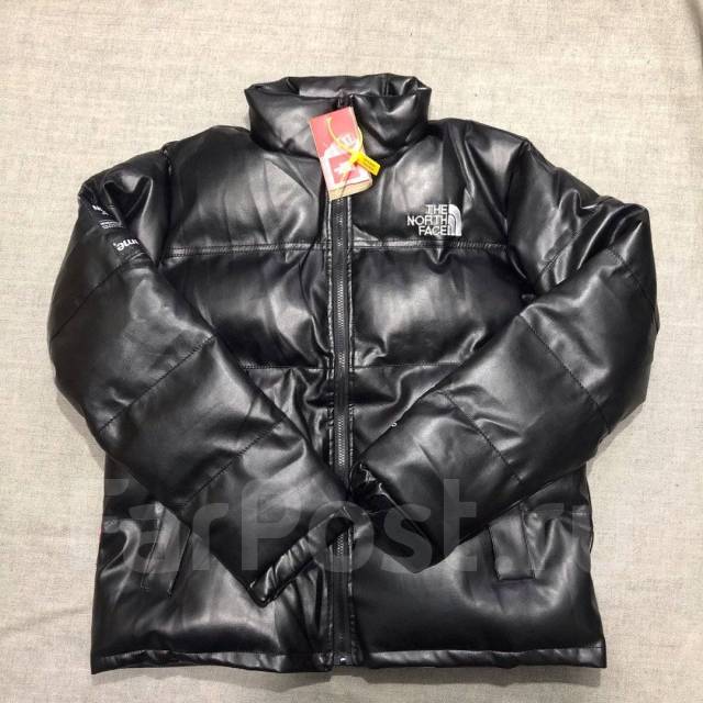 Supreme north store face leather nuptse