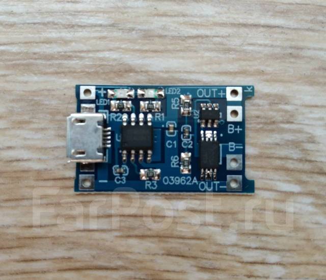 Контроллер заряда Li-ion аккумуляторов TP4056 Micro USB с защитой ...