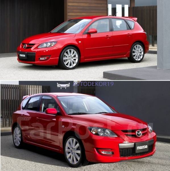 Пластиковые накладки на пороги Mazda 3 (Мазда 3) bk 2004-2009г купить в ...
