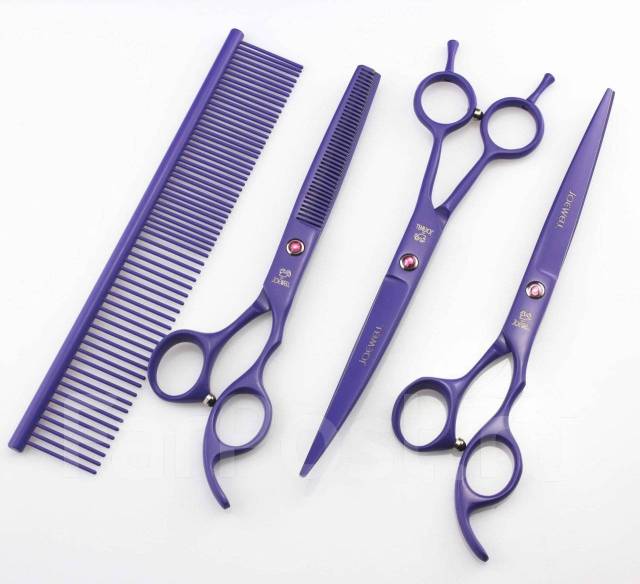 Набор грумера 7 дюймов ножницы 3 шт. + гребень Joewell, фиолетовый ...