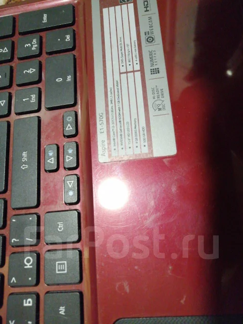 Acer Aspire E1-570G. 15.6", 1,8����, ��� 4 ��, ���� 500���, WiFi: 1, Bluetooth: 1, ����������� �� 5��. ����