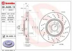 ���� ��������� �������� ��������������� ford galaxy s-max Brembo 09A4261X Ford: 1434812 1434815 1864276 1380046 1404955 1405509. Land Rover: LR027107...