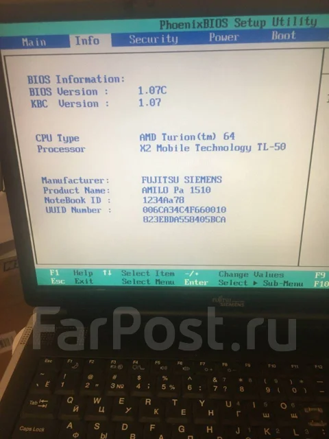 Fujitsu Siemens. 17", WiFi: 1, Bluetooth: 1 ����