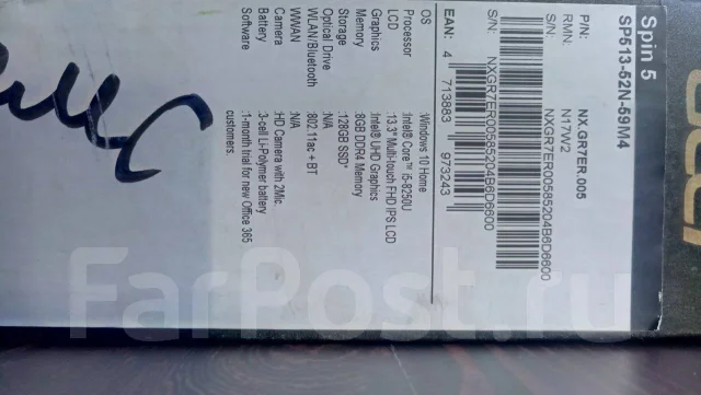Acer Spin 5. 13.3", ��� 8 ��, WiFi: 1, Bluetooth: 1 ����