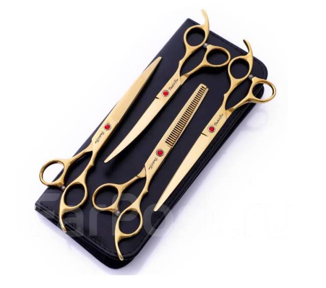 Ножницы для стрижки животных(набор грумера). Сталь Япония, собак, кошек ...