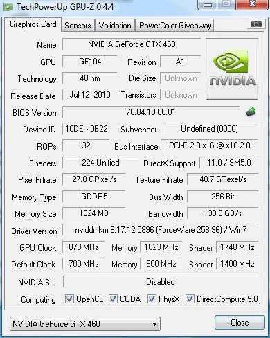 GeForce GTX 460 ����