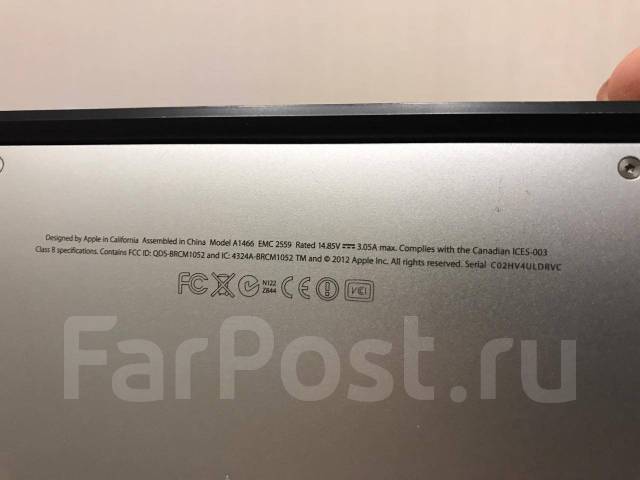 Apple MacBook Air 13 2012 Mid. 13", 1,8,  4 ,  128, WiFi, Bluetooth,   5. 