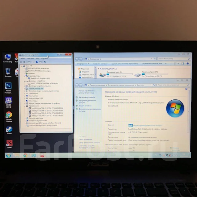 Asus X550CA. 15.6", 1,8����, ��� 4 ��, ���� 500���, WiFi: 1, Bluetooth: 1 ����