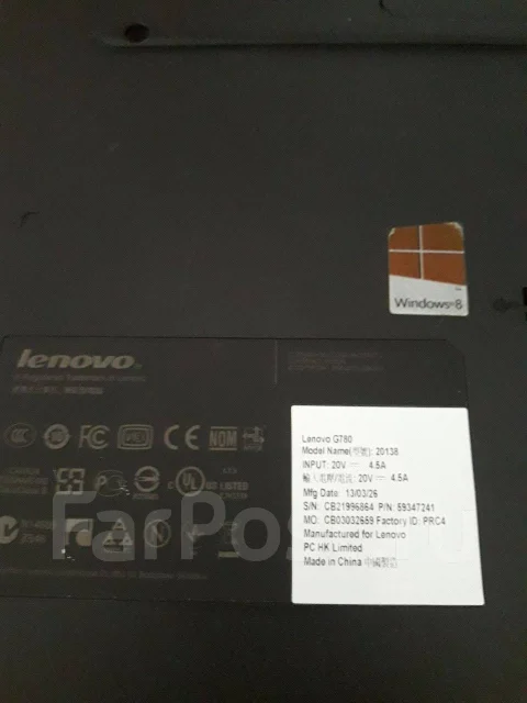 Lenovo G780. 16.9", 2,9����, ��� 8 ��, ���� 8���, WiFi: 1, Bluetooth: 1, ����������� �� 4��. ����