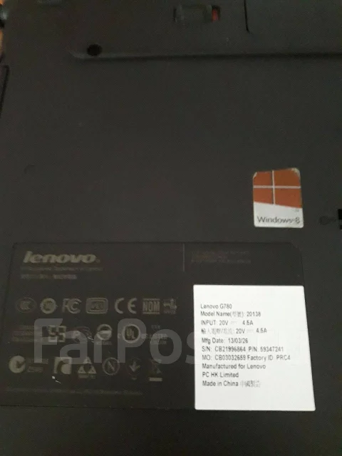 Lenovo G780. 16.9", 2,9����, ��� 8 ��, ���� 8���, WiFi: 1, Bluetooth: 1, ����������� �� 4��. ����