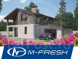 M-fresh BlackBerry Auto! (Готовый проект симпатичного дома с гаражом! ). 100-200 кв. м., 2 этажа, 4 комнаты, бетон