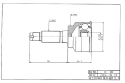 ���� �������� /�������� ������ /����� HDK ��� Kia Spectra 1998-2004 Sephia; 22*56*28; KI-010; OK2N42540X 0K2N122610 0K2N225400 HDK KI-010 KI010 ����