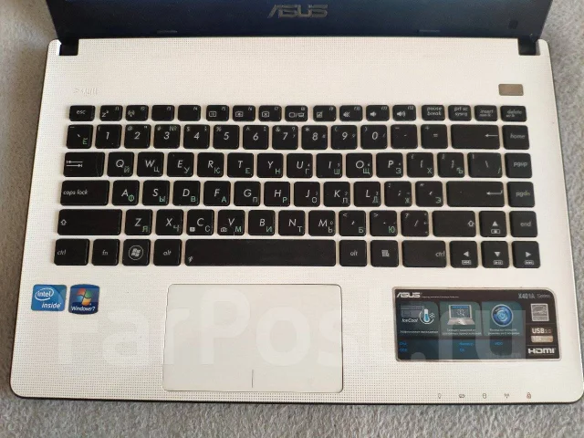 Asus X401A. 14", 1 700����, ��� 8 ��, ���� 240���, WiFi: 1, Bluetooth: 1, ����������� �� 3��. ����