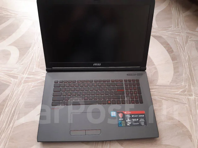 MSI GV72. 17.3", 2,5����, ��� 8 ��, ���� 1 000���, WiFi: 1, Bluetooth: 1, ����������� �� 4��. ����