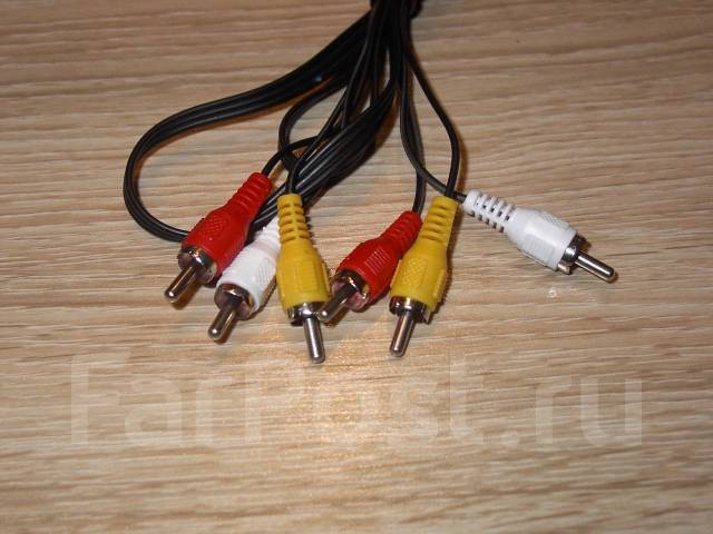 Шнур (кабель, провод) 3 RCA на 3 RCA (тюльпаны) - Аксессуары и запчасти .