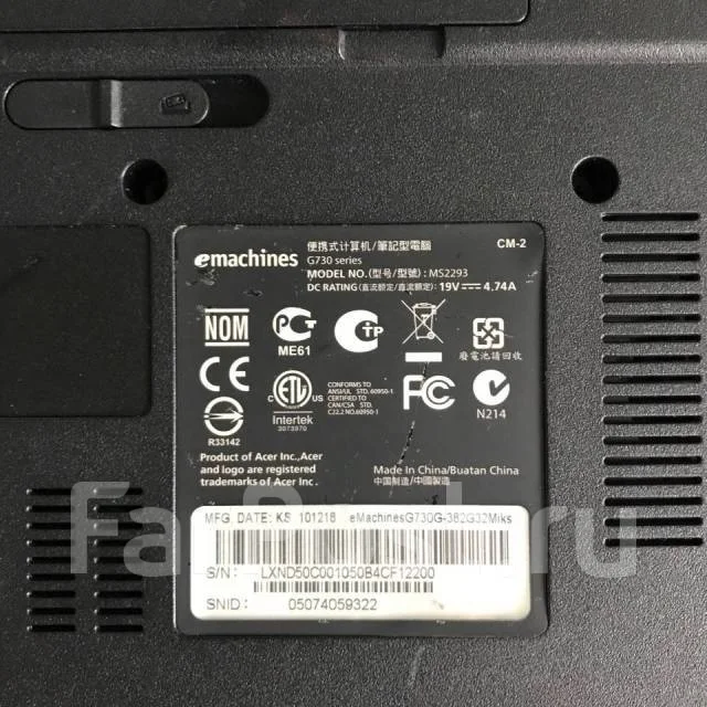 eMachines G730G. 17.3", 2,5����, ��� 2048 ��, ���� 320���, WiFi: 1, ����������� �� 3��. ����