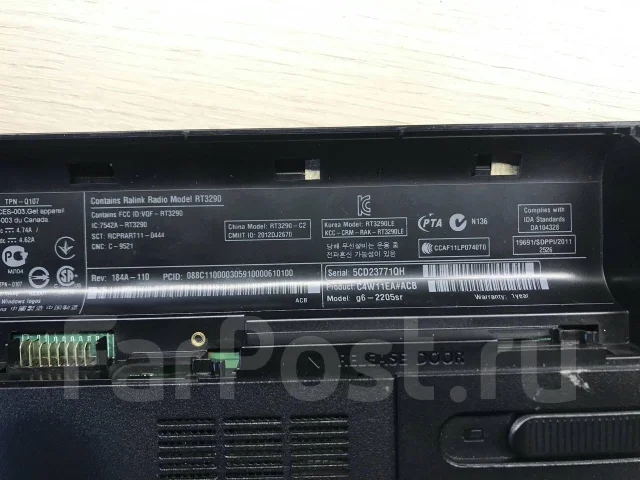 HP Pavilion g6-2163sr. 15.6", 2,5����, ��� 6 ��, ���� 750���, WiFi: 1, Bluetooth: 1, ����������� �� 3��. ����