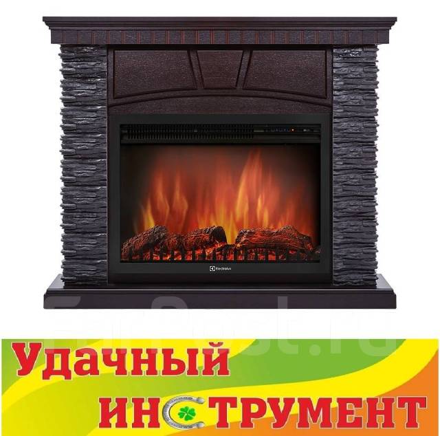 Обогреватель камин FireLight Porto 30 BV, камень черный, шпон венге ...