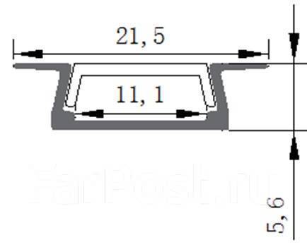 Профиль для светодиодной ленты врезной 6 мм