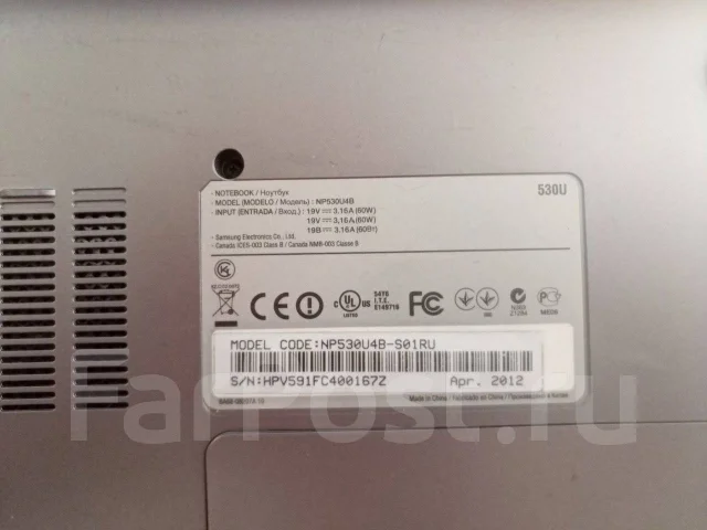 Samsung 530U4B. 14", 1,6����, ��� 4 ��, ���� 240���, WiFi: 1, Bluetooth: 1, ����������� �� 1��. ����