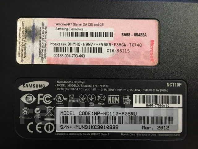 Samsung NC110. 10.1", 1,7����, WiFi: 1, Bluetooth: 1 ����