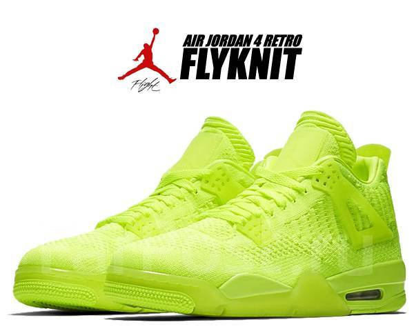 Air Jordan 4 Flyknit Volt AQ3559 700 37 38 39 40 41 42 43 44 8 500