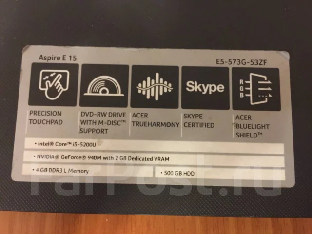 Acer Aspire E15. ��� 4 ��, WiFi: 1, Bluetooth: 1 ����