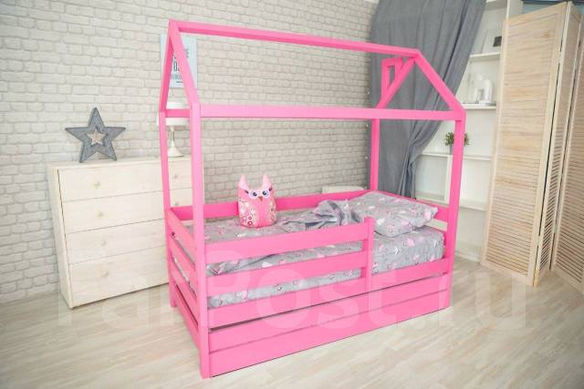 Кровать-домик в стиле Loft, массив березы, Россия, белая 160*80 ...