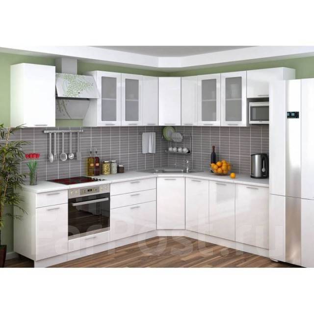 Кухня " Валерия "белый глянец угловая 2,7м*2,2м, новый, под заказ. Цена ...