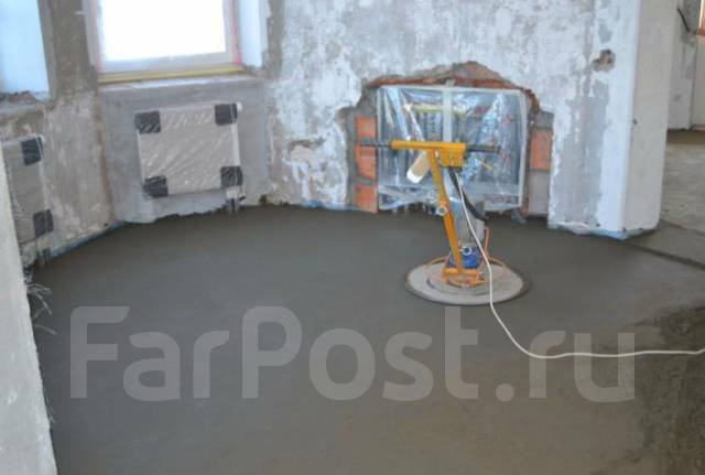 Полусухая стяжка пола за 1 день от 550 рублей за 1м2 и штукатурка стен ...