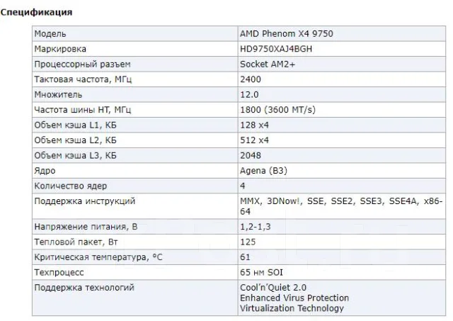 AMD Phenom X4 9750 ����