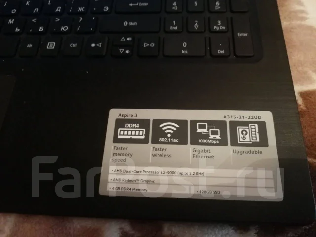 Acer Aspire 3 A315-21. 15.6", 1,8����, ��� 4 ��, ���� 128���, WiFi: 1, Bluetooth: 1, ����������� �� 5��. ����